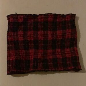 Hollister Red and Black Plaid Crop Top